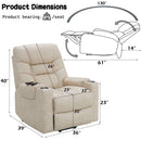 Nairi Ivory Power Recliner w/ Lift, Heating & Massage - Ornate Home