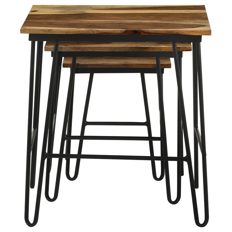 Nayeli Natural 3-piece Solid Sheesham Wood Nesting Tables - Ornate Home