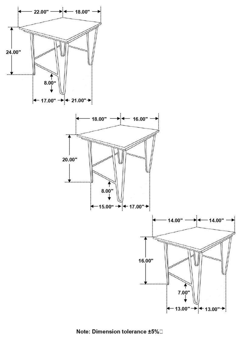 Nayeli Natural 3-piece Solid Sheesham Wood Nesting Tables - Ornate Home