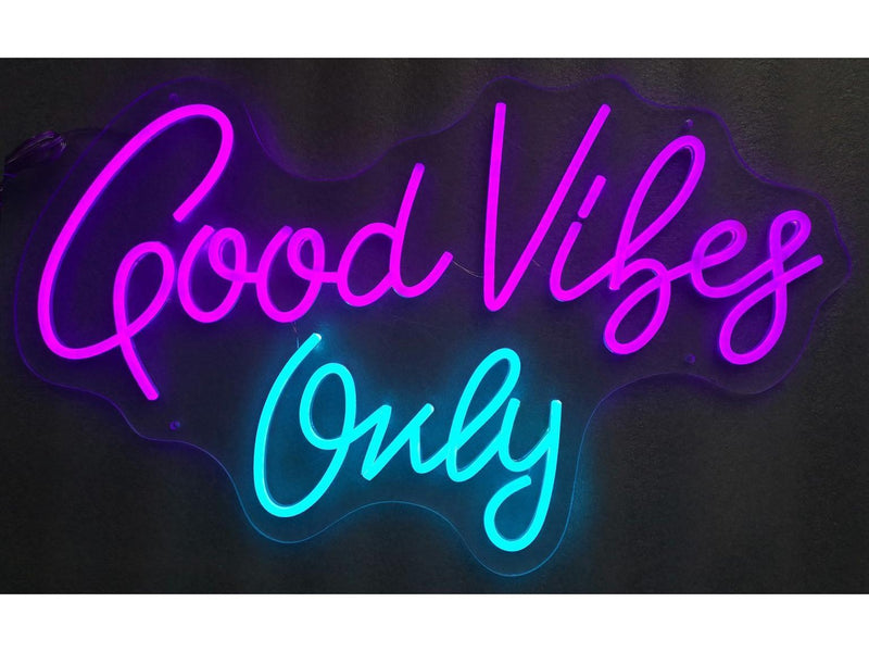 Neon Good Vibes Only Wall Art - Ornate Home
