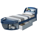 Neptune II Gray/Navy Twin Bed - Ornate Home