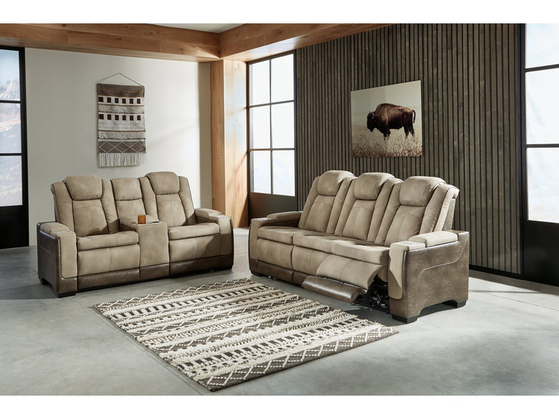 Next-Gen DuraPella Sand Power Reclining Sofa and Loveseat - Ornate Home