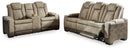 Next-Gen DuraPella Sand Power Reclining Sofa and Loveseat - Ornate Home
