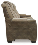 Next-Gen DuraPella Sand Power Reclining Sofa w/ Drop-Down Table - Ornate Home