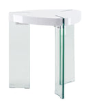 Noland Clear /White End Table - Ornate Home