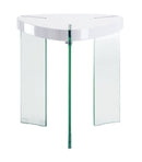 Noland Clear /White End Table - Ornate Home