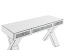 Noralie Clear Glass/Faux Diamonds Writing Desk - Ornate Home