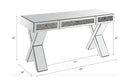 Noralie Clear Glass/Faux Diamonds Writing Desk - Ornate Home