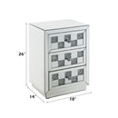 Noralie Faux Diamonds Checkered Mirrored Accent Table - Ornate Home