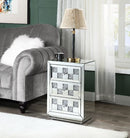 Noralie Faux Diamonds Checkered Mirrored Accent Table - Ornate Home
