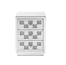 Noralie Faux Diamonds Checkered Mirrored Accent Table - Ornate Home