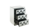 Noralie Faux Diamonds Checkered Mirrored Accent Table - Ornate Home