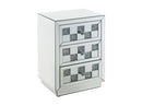 Noralie Faux Diamonds Checkered Mirrored Accent Table - Ornate Home