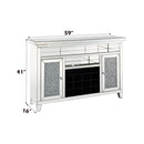 Noralie Faux Diamonds Door Wine Cabinet w/Led - Ornate Home