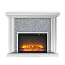 Noralie Mirrored & Faux Diamond Fireplace w/ Insert (47" W) - Ornate Home