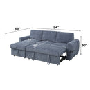 Nuriel Blue Reversible Sectional Sofa W/Sleeper & Storage - Ornate Home