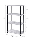 Nypho Antique White Bookshelf - Ornate Home