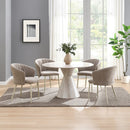 Ogin Dark Beige/Natual Arm Chair (Set of 2) - Ornate Home