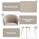 Ogin Dark Beige/Natual Arm Chair (Set of 2) - Ornate Home