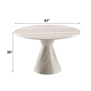 Ogin Dark Beige/Natural Round Dining Table - Ornate Home