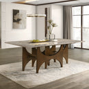 Oleia Engineered Natural Marble Top/Walnut Dining Table - Ornate Home
