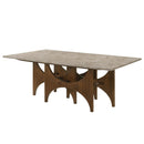 Oleia Engineered Natural Marble Top/Walnut Dining Table - Ornate Home