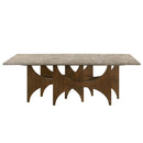 Oleia Engineered Natural Marble Top/Walnut Dining Table - Ornate Home