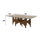 Oleia Engineered Natural Marble Top/Walnut Dining Table - Ornate Home