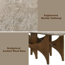 Oleia Engineered Natural Marble Top/Walnut Dining Table - Ornate Home