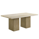 Olinda Natrual Dining Table w/Natrual Marble Top - Ornate Home