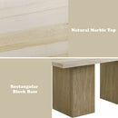 Olinda Natrual Dining Table w/Natrual Marble Top - Ornate Home