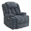 Omarion Blue Power Recliner w/ Lift, Heating & Massage - Ornate Home