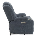 Omarion Blue Power Recliner w/ Lift, Heating & Massage - Ornate Home