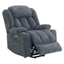 Omarion Blue Power Recliner w/ Lift, Heating & Massage - Ornate Home