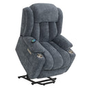 Omarion Blue Power Recliner w/ Lift, Heating & Massage - Ornate Home