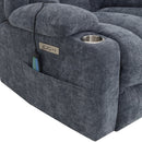 Omarion Blue Power Recliner w/ Lift, Heating & Massage - Ornate Home