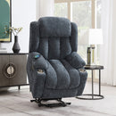 Omarion Blue Power Recliner w/ Lift, Heating & Massage - Ornate Home