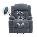 Omarion Blue Power Recliner w/ Lift, Heating & Massage - Ornate Home