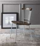 Orien White/Brown Oak Side Chair (Set of 2) - Ornate Home