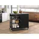 Ottawa Stainless Steel/Black Kitchen Cart - Ornate Home