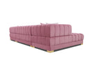 Lipa Pink Velvet Double Chaise "U" Shape Sectional Sofa - Ornate Home