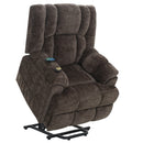 Pacay Brown Power Recliner w/ Lift, Heating & Massage - Ornate Home