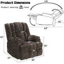Pacay Brown Power Recliner w/ Lift, Heating & Massage - Ornate Home