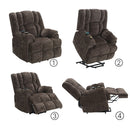 Pacay Brown Power Recliner w/ Lift, Heating & Massage - Ornate Home