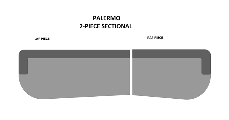 Palermo Anthracite Curved 2-piece Sectional Sofa - Ornate Home