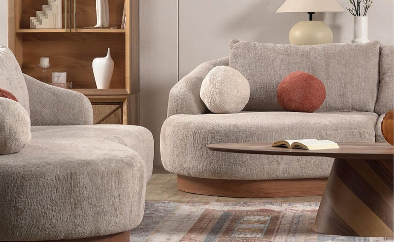 Palermo Gray Curved 2-piece Sectional Sofa - Ornate Home