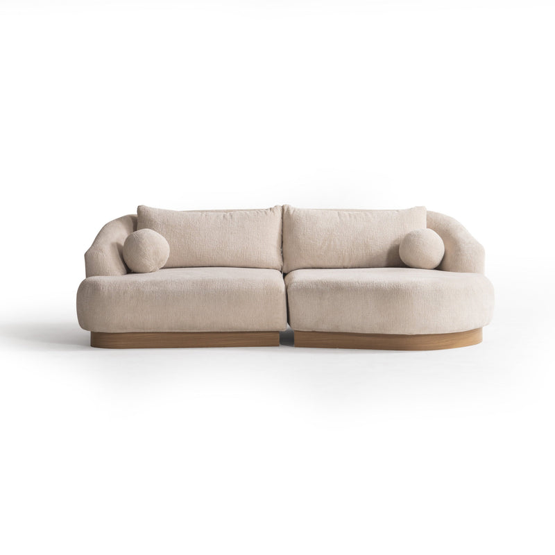 Palermo Gray Curved 2-piece Sectional Sofa - Ornate Home