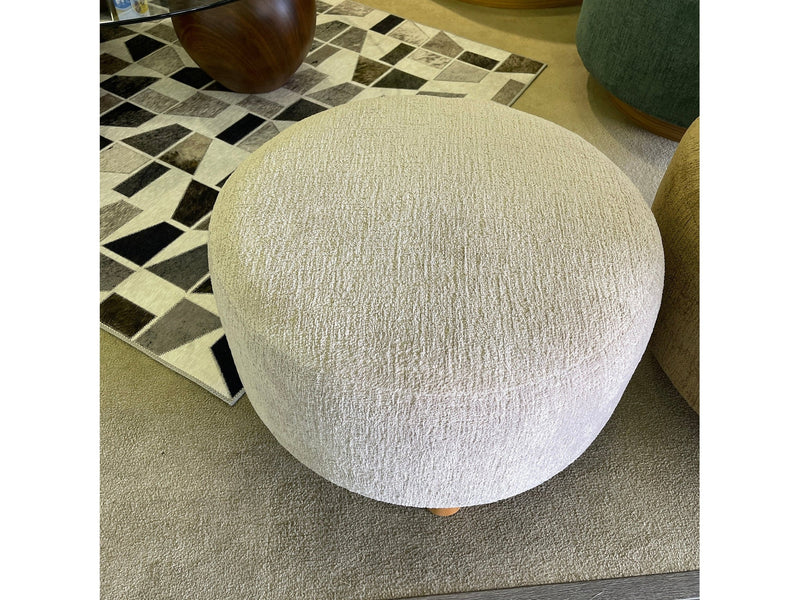 Palermo Gray Round Ottoman - Ornate Home