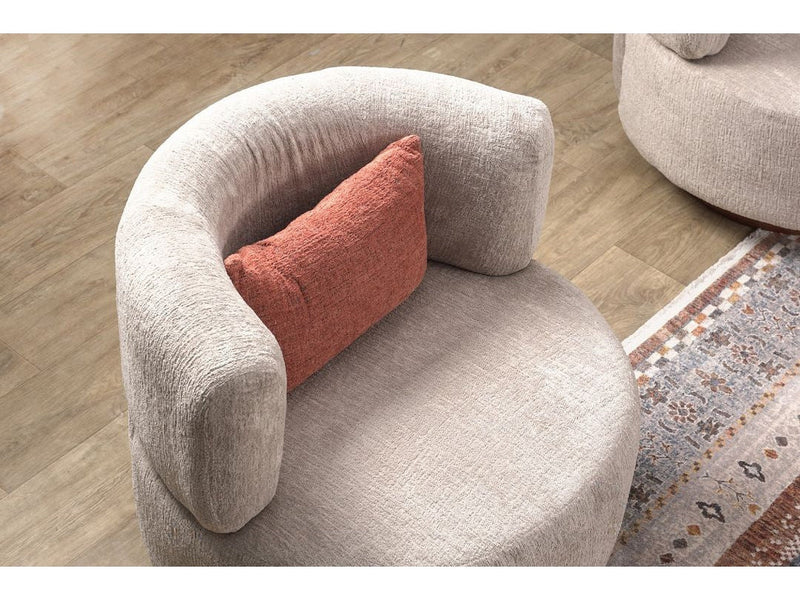 Palermo Gray Round Swivel Arm Chair - Ornate Home