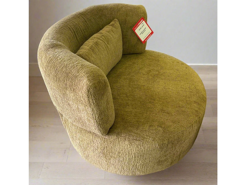 Palermo Mocha Round Swivel Arm Chair - Ornate Home